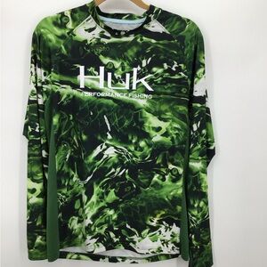 Huk Men’s long sleeve sun swim-sun shirt. Size  
small.
